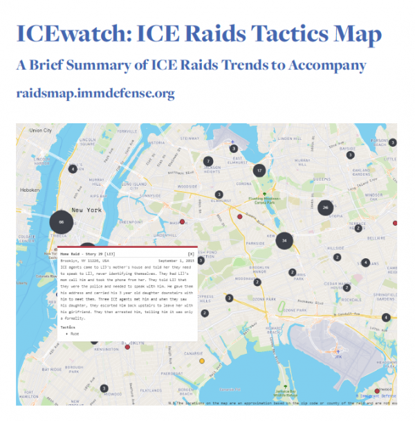 Icewatch ice raids tactics map immigrant defense project