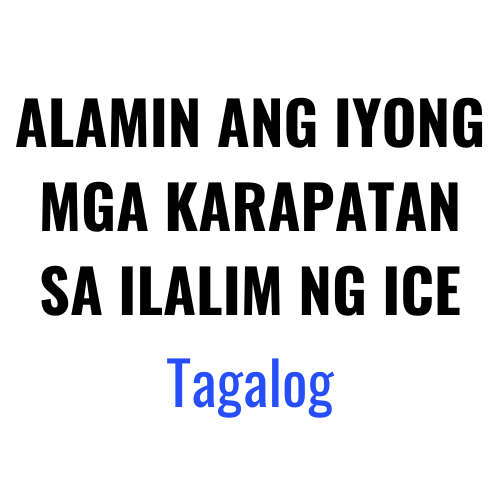 ALAMIN ANG IYONG MGA KARAPATAN SA ILALIM NG ICE – Tagalog.
