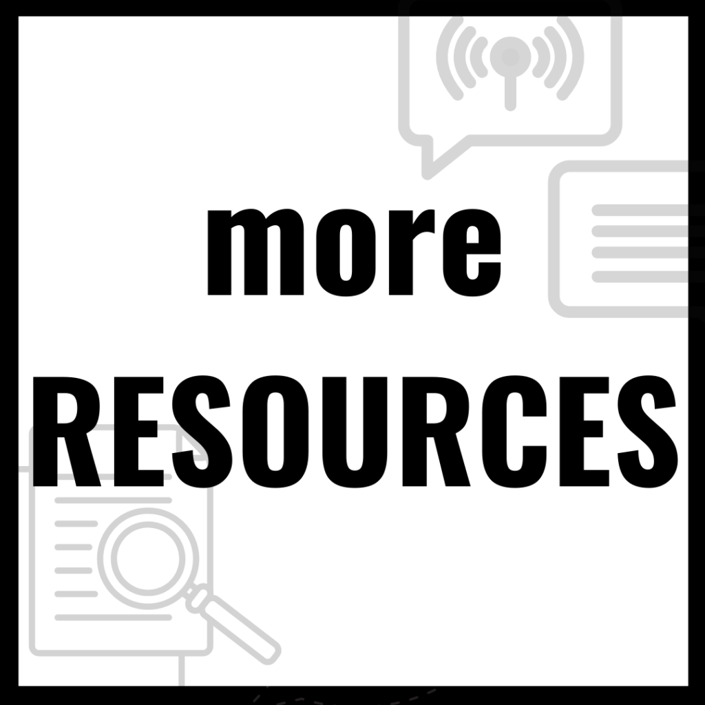 Header for section "more resources."